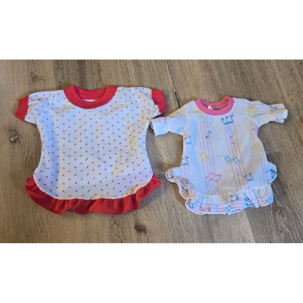 Lot of 2 Doll Pajamas – Fits Cabbage Patch Kids – One Piece  Top